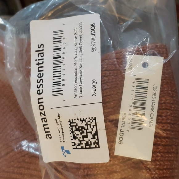 Amazon Essentials Men's Long-Sleeve Soft Touch Crewneck Sweater Dark Camel XL - Picture 4 of 6